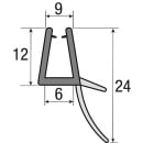 Hüppe waterkeringsprofiel voor 6mm glas, 2 x 1050mm Art.nr.:070004000 NIEUW