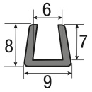 Hüppe eindstrip voor 6mm glas, lengte 2000mm...