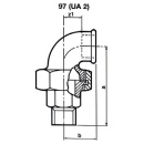 Hermann Schmidt Raccord en fonte malléable galvanisé No.97 Raccord coudé plat I/A d = 2 NOUVEAU