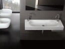 Evenes doppio lavabo AREA LxHxP:1100x110x350mm w. 2 fori per rubinetto Nuovo