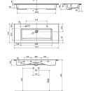 evenes umywalka Elikia 1210x180x510 mm 2 otwory na baterię ceramiczna biała SL121MB1 NOWOŚĆ