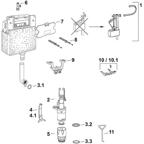 MEPA Füllventil-Set Inhalt: Füllventilhalter Füllventil, Panzerschlauch 590 734 NEU