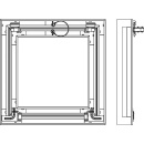 UPMANN porta dispezione Alu-Star con chiusura di sicurezza e piastra GK 2x12,5mm dimensione di montaggio 600x600mm 20318 NUOVO