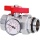 Ball valve DN32 (11/4) with screw connection, thermometer and butterfly handle blue New