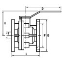 Rastelli flanged ball valve PN16 full bore DN40 cast iron...