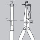 KNIPEX Langbeckzange verchromt mit zweifarbigen Mehrkomponenten Griffhüllen Länge 160mm 30 25 160 NEU