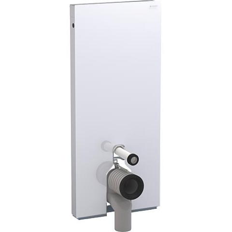 GEBERIT Sanitärmodul Monolith für Stand-WC 114cm,Glas weiss, Seitenverkl.alu gebürst. 131.033.SI.5 NEU