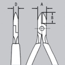 KNIPEX Electronic Diagonal Cutters testa tonda senza...