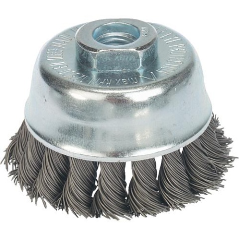 Brosse boisseau Lessmann torsadée fil dacier 0,50 mm 80 mm x M 14 x 2,0 484217 NEUF