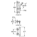 GROHE Brausethermostat-Set Grohtherm 1000 mit Brausestange 900 mm Handbrause Ø 100 mm und Brauseschlauch chrom NEU