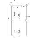 sistema de ducha evenes con corredera de ducha y desviador, altura 1039 mm, proyección 440 mm cromado NUEVO