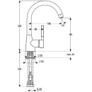 heinrichschulte miscelatore per lavello Vivana ND bocca girevole Sporgenza 180 mm cromo 62832 NUOVO