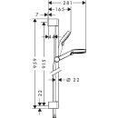 hansgrohe set doccia Crometta Vario/Unica 900 mm, 2 tipi di getto Ø 100 mm bianco/cromato NUOVO