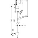 hansgrohe shower set Crometta Vario/Unica 650 mm, 2 spray types Ø 100 mm white/chrome-plated NEW