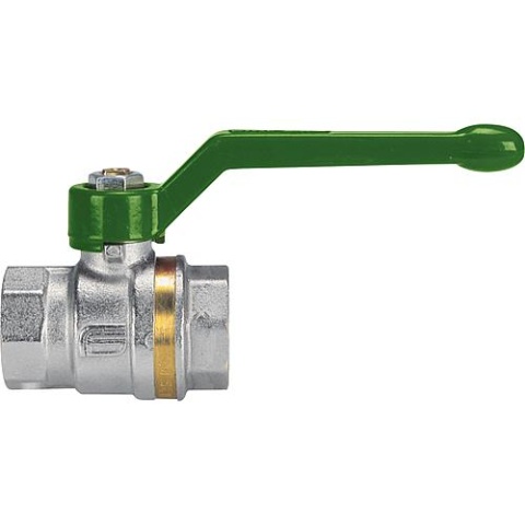 EFFEBI brass ball valve ASTER ACS IG/IG 1 1/2`` DVGW-certified with green aluminium hand lever NEW