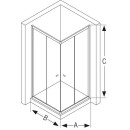 Cabine de douche accès dangle Hüppe Alpha 2 2x porte coulissante +2x élément fixe, 765-790mm/865-890mm NOUVEAU