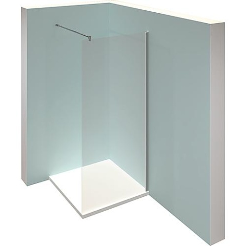 Hüppe Walk-In Paroi de douche en verre Design Pure avec profilé mural, LxHxP:1290-1310x2000x8mm NOUVEAU