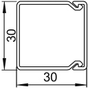 Wall and ceiling duct LFK30030G 30x30x2000mm, grey VPE=40 pieces (80 m) New