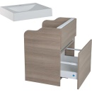 Evenes Juego de muebles de baño Elida Lavabo y mueble de tocador con asiento, olmo claro NUEVO