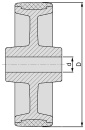 Blickle wielen met polyurethaan loopvlak Draagvermogen 200kg, wiel-Ø 100mm, Ø asgat 8mm PATH 100/8K-FK NIEUW