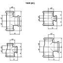 Hermann Schmidt Malleable iron fitting galvanised No.130R T-piece reduced d = 3x1x3 NEW