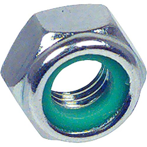 Écrou de blocage hexagonal avec bague en plastique galvanisé DIN 985 M 14, UE 100 4001796218699 NOUVEAU