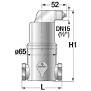 Separator mikropęcherzyków powietrza SPIROTECH Spirovent, DN32(11/4"") IT, poziomy AA125 NOWOŚĆ