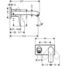 hansgrohe Mitigeur mural pour lavabo Metris Saillie 225...