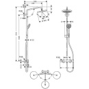 hansgrohe shower system Croma 220 hand shower, overhead shower Ø 220 mm and thermostat chrome 27185000 NEW