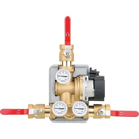 Unidad de válvula de carga Vexve Termovar con bomba Grundfos UPM 3-70 de latón, DN32(11/4""), 55°C NUEVO