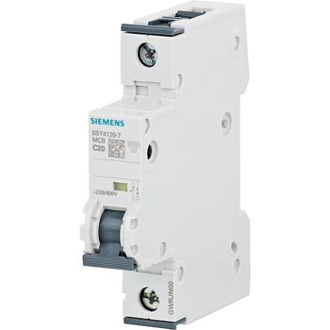 Siemens automaat Siemens, 10KA, 1-polig, C20A, 5SY4120-7 5SY4120-7 NIEUW