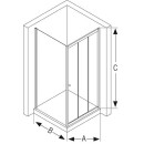 Kabina prysznicowa narozna Hüppe Alpha 2 1x drzwi przesuwne 3szt +1x sciana boczna 1175-1220mm/875-90 NOWE