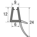 Hüppe afdichtingsprofiel gebogen voor 6mm glas...