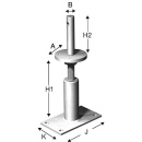 Support feet PGS hot-dip galvanised (tzn) 24 x 180...