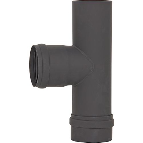 MCZ Pellet flue pipe T-connection with revision, Ø 80 mm, painted, with silicone seal 40160462 NEW