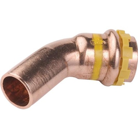 Aalberts koperen persfitting gas V-contour bocht 45° I/A, Ø 54 mm, PG 5040 gas 5040VG54 NIEUW