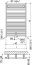 Toallero Evenes recto, tipo Jessica, cromado, con conexión central 1605 x 500 mm Nuevo