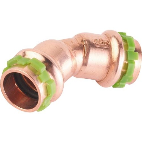 Aalberts copper press fitting V-contour bend 45° Ø 42 mm type P5041, i/i 5041VW42 NEW