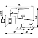 HANSA AP miscelatore per vasca Hansapolo 157 mm proiezione cromo NUOVO