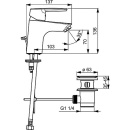 HANSA Hansapolo wastafelmengkraan Projectie 103 mm chroom NIEUW