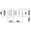 Evenes douche latérale OVAL GOM douche DN15(1/2)AG, 1 jet, laiton chromé. NOUVEAU