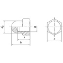 Hutmuttern Edelstahl A4 DIN 1587, M4 VPE=500 Stück 158744 NEU