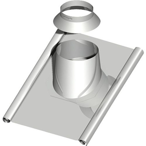 SEM double-walled flue system roof duct 0-15°, DN 113 with lead apron approx. 1000 x 900mm NEW