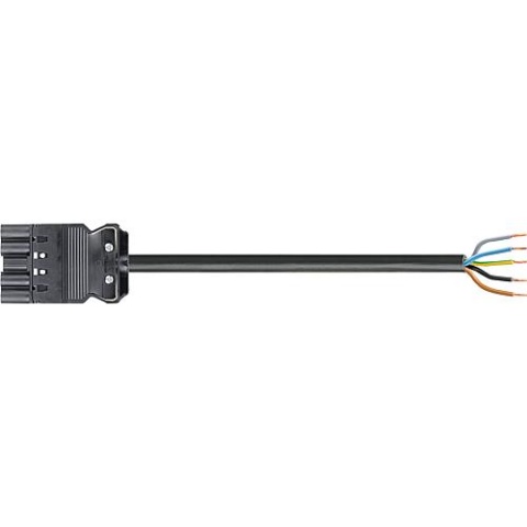 wieland connection lead. GST18i5 3.0m, black, H05VV-F 5G1.5mm² 5-pin plug - free end 92.257.3004.1 NEW