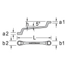 GEDORE double ring spanner SW 22 x 24, deep cranked (G) 6018100 NEW