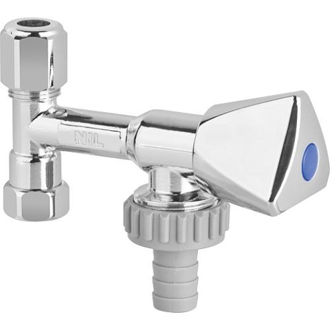 NIL Bovenafsluiter DN12(3/8")xDN20(3/4"), messing verchroomd NIEUW