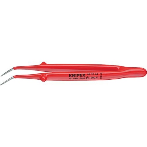 KNIPEX Pincettes de précision isolées VDE, pointes coudées, surfaces de préhension finement dentées 92 37 64 NOUVEAUX