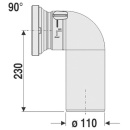 abusanitair WC-Anschlussbogen aus PP DN 100, 90° mit...