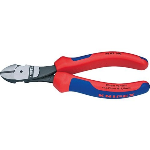 KNIPEX Power Side Cutter lucidato con manici multicomponente bicolore lunghezza 180 mm 74 02 180 NUOVO