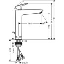 hansgrohe washbasin mixer 190 Logis projection 166 mm chrome 71090000 NEW